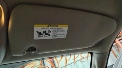 2005-2011 Dodge Dakota Quad Cab RH Passenger Interior Sun Visor Gray-P9D5