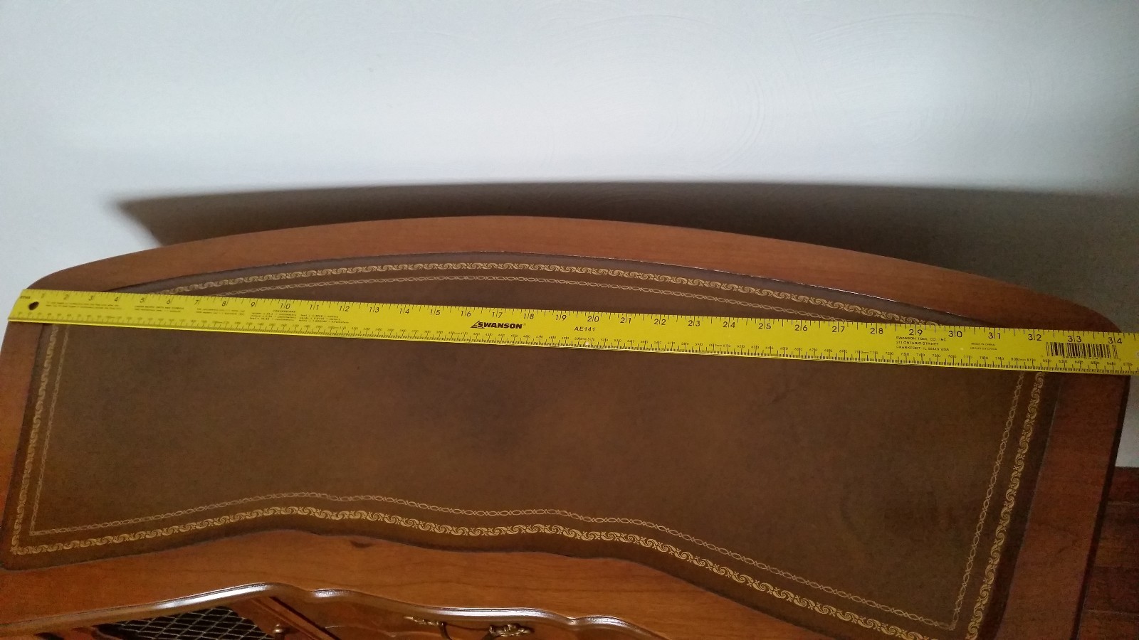 Vintage Mahogany Leather Top  Corner End Table