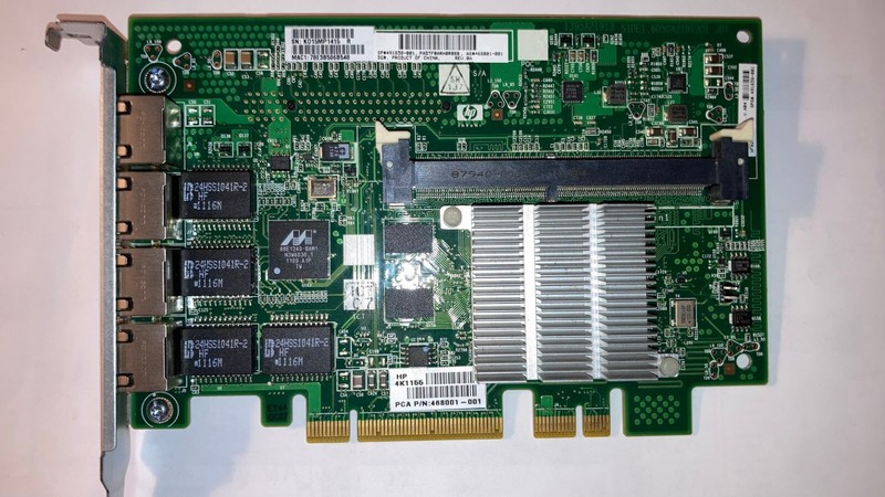 Hp Nc375i - Carte Pciexpress X8 Avec Quatre Ports Dont 1gbps/Ports