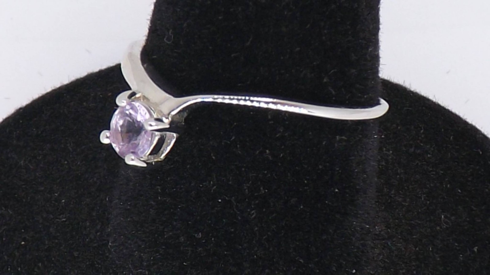 NATURAL AMETHYST WHITE GOLD PLATED WITH 925 STERLING SILVER RING
