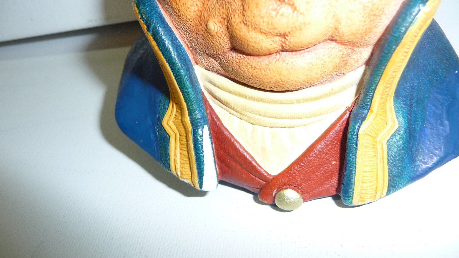 BOSSONS Chalk Ware Head Mr Bumble Dickens Oliver Twist Hand Painted Wall Decor