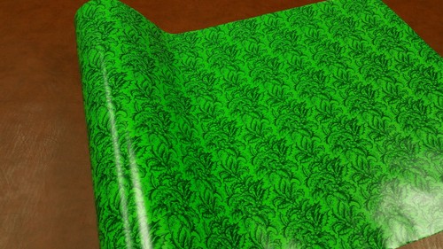 Half ream 24 inch wide Gloss Lime Green Holly gift wrap 417 feet