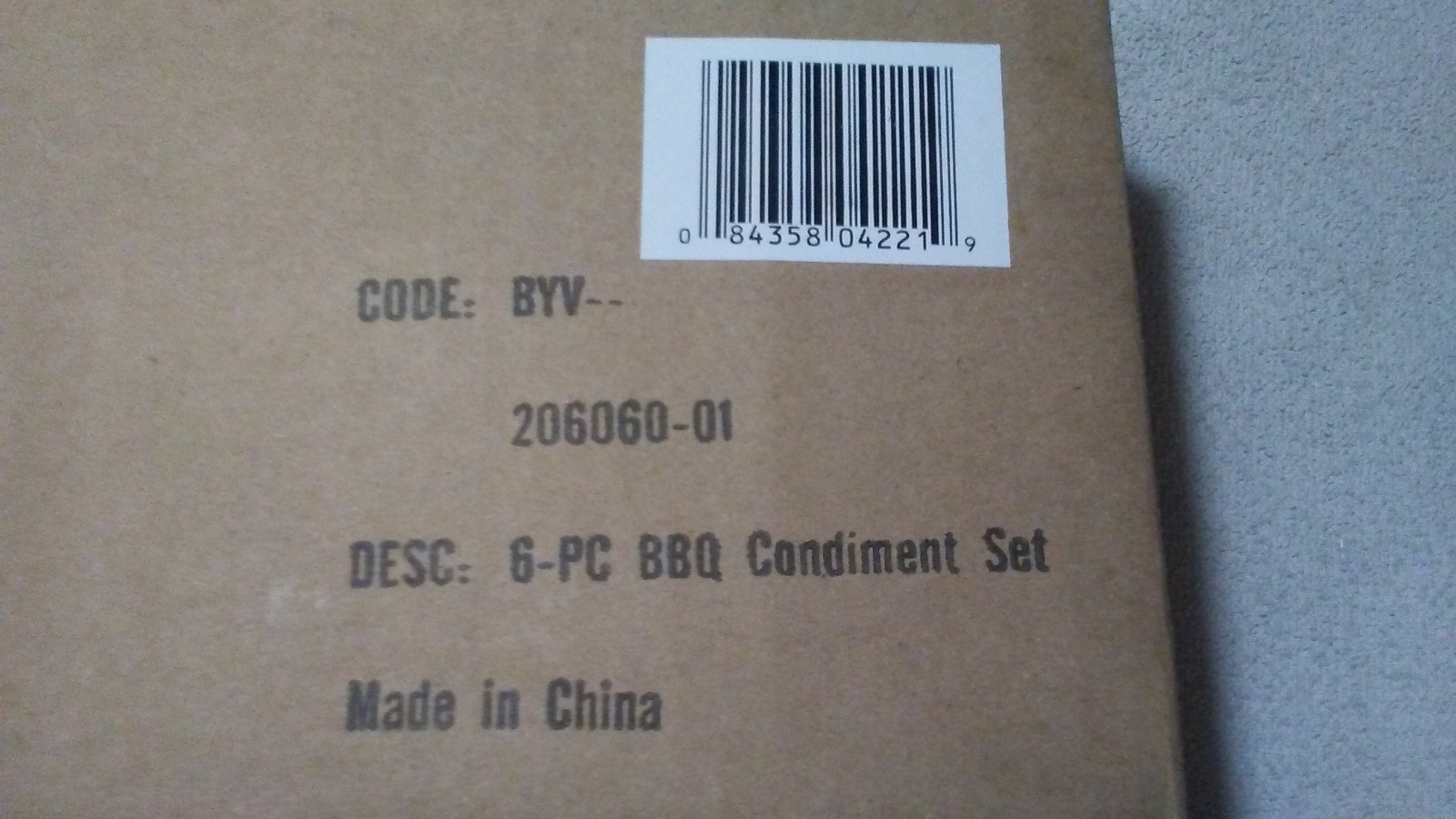 6pc BBQ Condiment Set