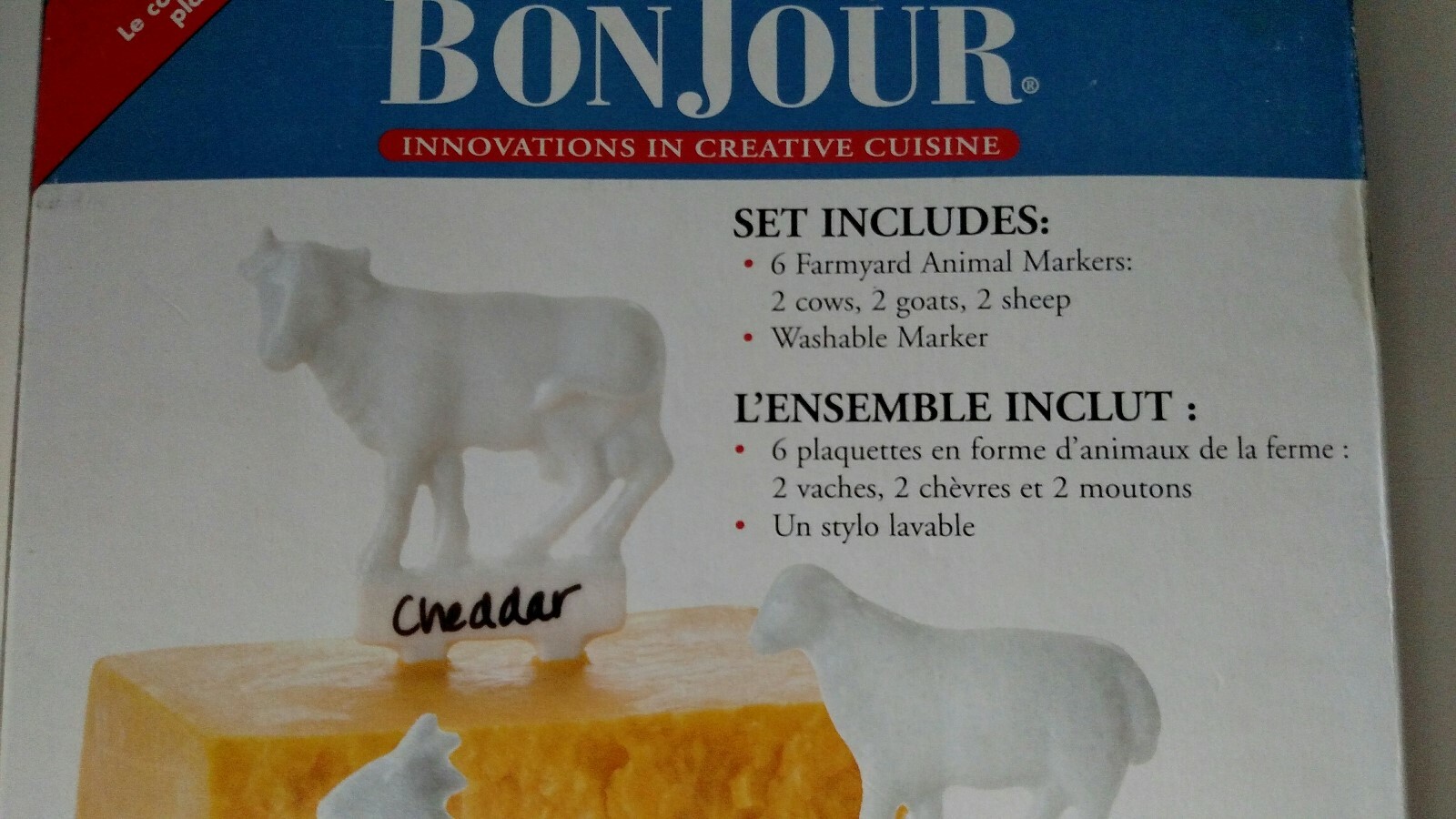 Bonjour Farmyard Animal Cheese Markers Set of 6