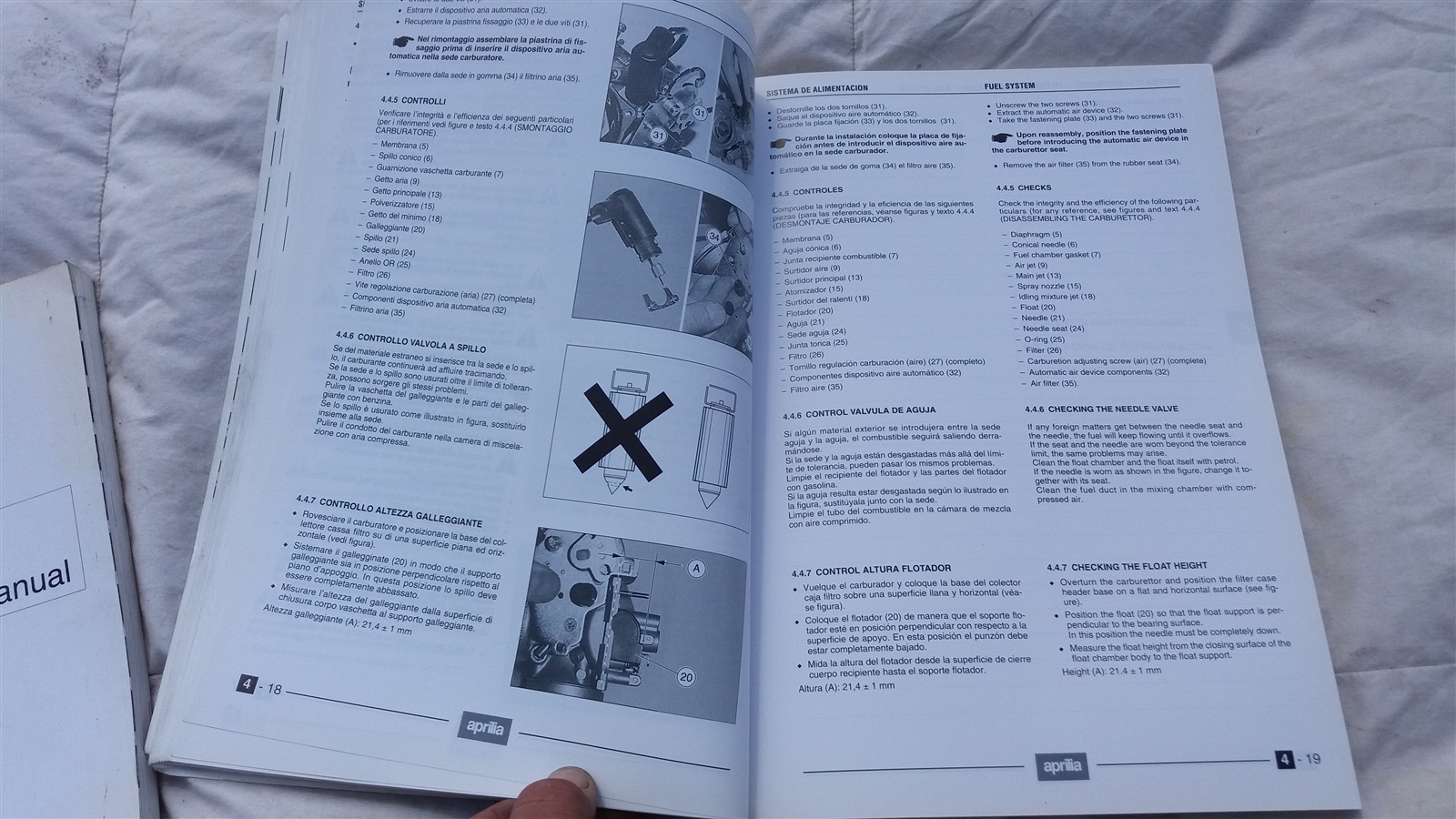 APRILIA LEONARDO 125CC FACTORY WORKSHOP MANUAL OEM OLD STOCK BOOK service