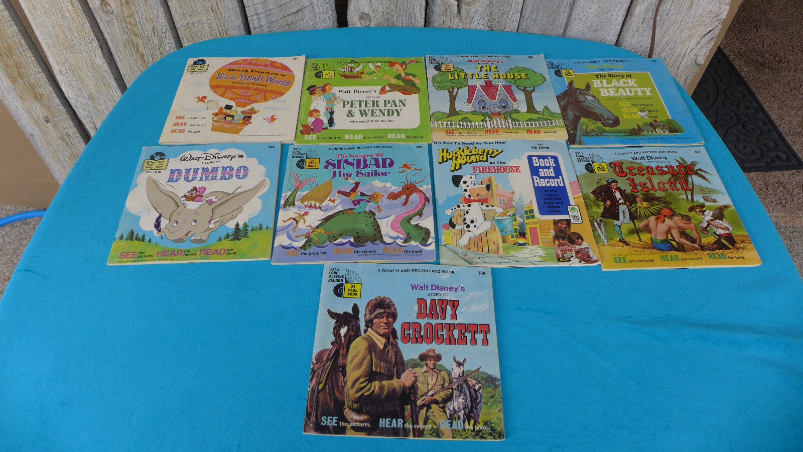 Vintage 1970's Walt Disney Lot Of (9) Listen And Read Books 45 RPM Records
