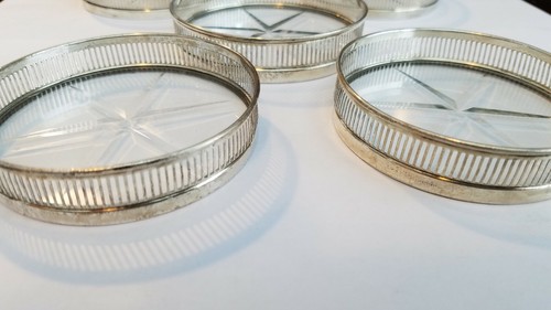 Vintage Web Sterling Silver pierced Coasters Table Drinks Collectible Lot of 5