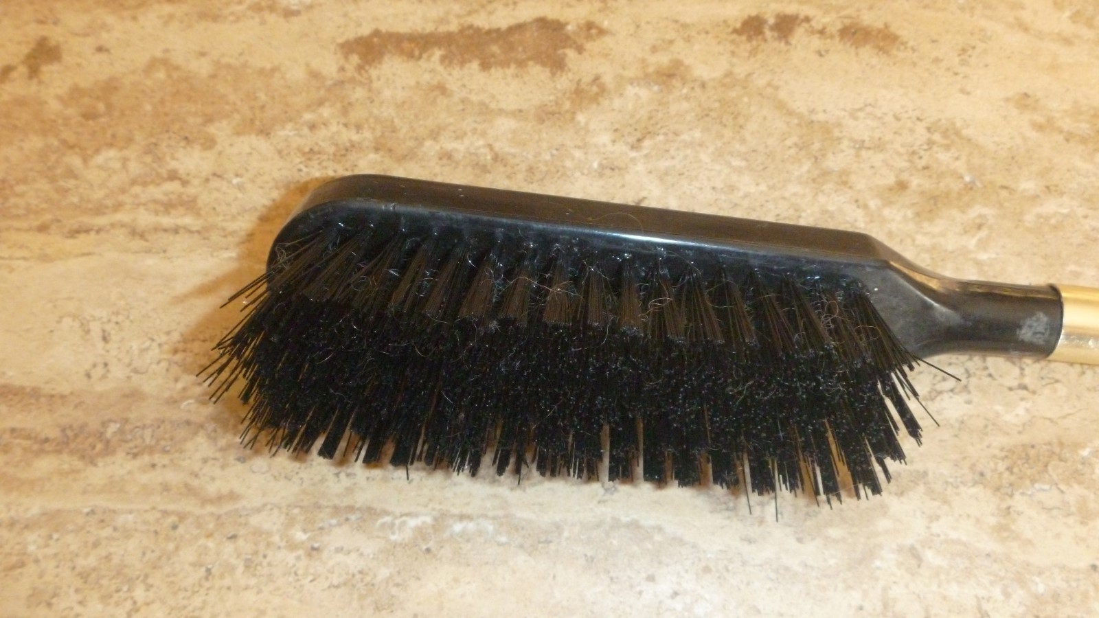 Vintage Plastic Black Horse Head Clothes Shoe Brush with Bamboo Handle 15