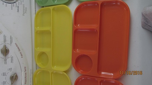 6 Colonial Multi Colored Serving trays For kids