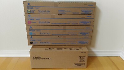 NEW Konica Minolta BizHub Toner Set CMYK TN321 + Waste Toner Box C224 C284 C364