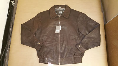 Pre-owned Bod & Christensen Men's Brown Leather Bomber Soft Lambskin Jacket Size 40-46