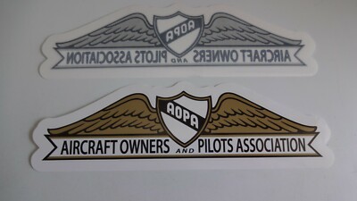 2 AOPA Aircraft Owners Pilots Association Decal / Sticker 8'' x 2'' 