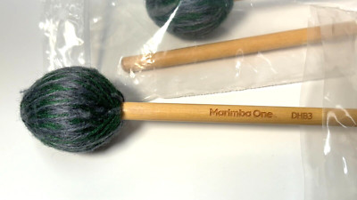 One Pair Marimba One DHB3 Double Helix Birch Marimba Mallets Medium Green & Gray