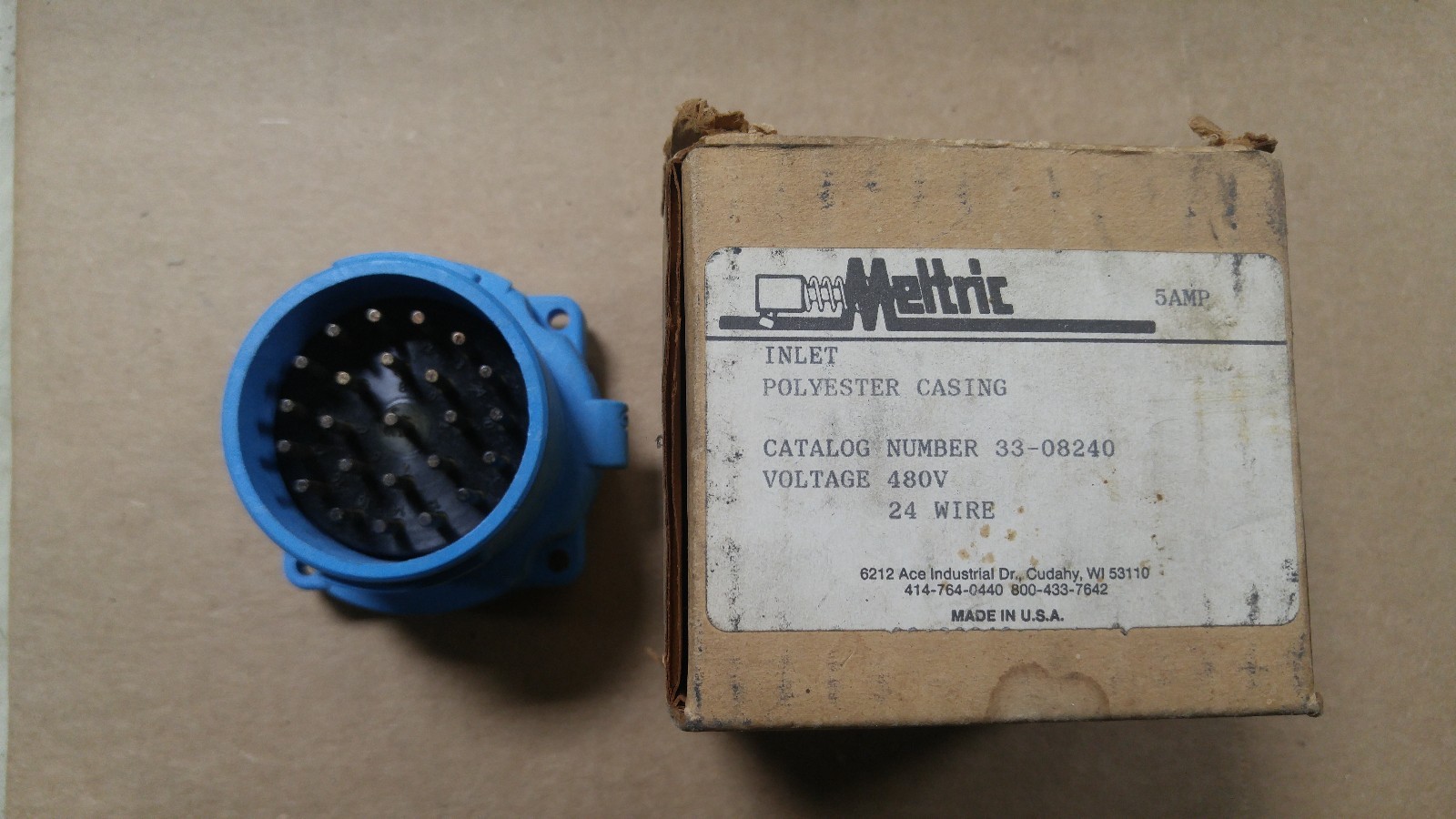 NEW OLD STOCK Meltric DS20 Receptacle 33-08240 5 AMP 480V 24 WIRE