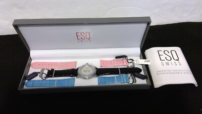 ESQ Swiss E5210 Ladies Watch, MOP FACE, Diamond Bezel, NOS, Needs battery