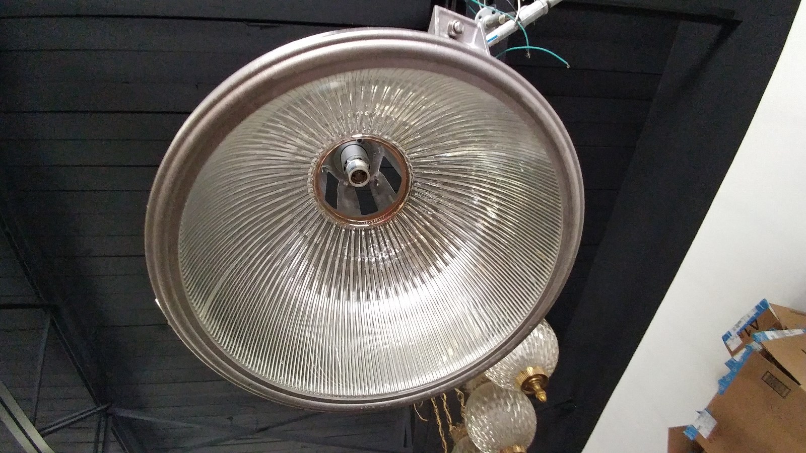 Industrial Double Holophane Light Fixture - Pool Table - bar -