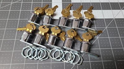 LOT OF 5 NEW CAM LOCK 5/8 INCH CABINET MAIL BOX, GLASS ENCLOSURE BARREL LOCK