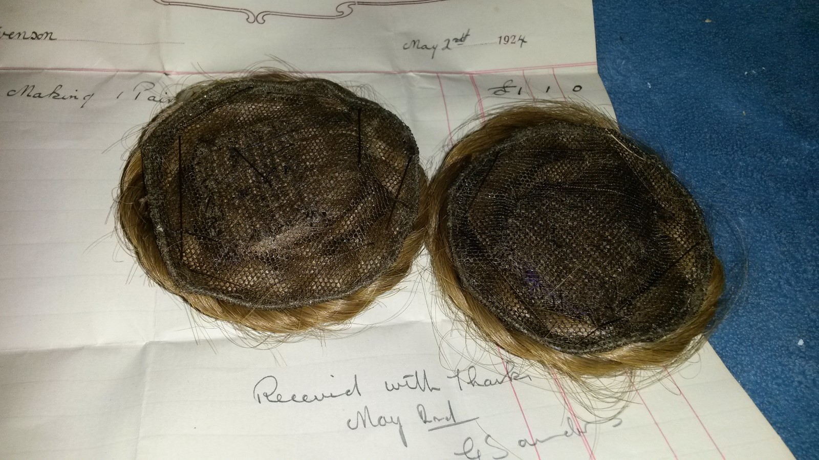 1924 Maison Grosvenor pair of Side Plaits with bill of sale