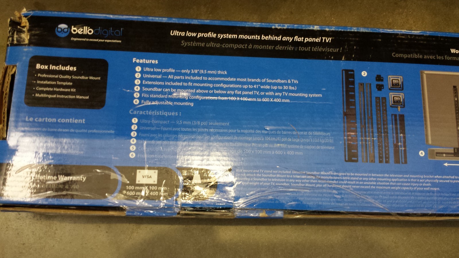 bell'o digital universal soundbar mount