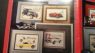 Cross Stitch Leaflet MEN & Boys VINTAGE CLASSIC CARS Model A Corvette Camero ++