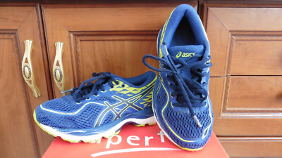 Sportchuhe ''ASICS - Cumulos '' Gel , Blau / Gelb  / Weiss ,  Gr.  32,5 ( 20 cm )