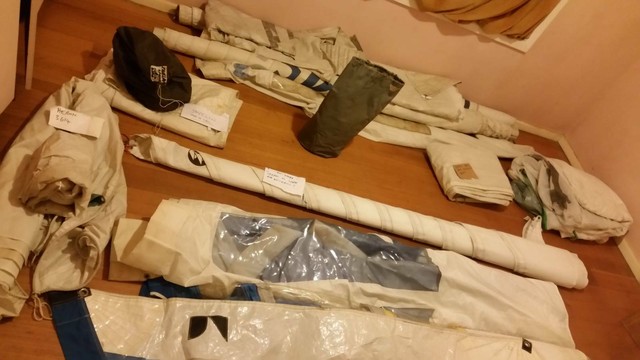 Assorted sails, OK dinghy, Heron, Javelin, Moth, Etchells 