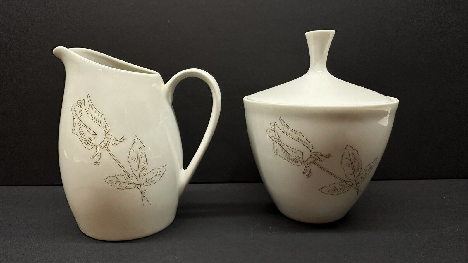 Vintage Arzberg 2025 Gold Medal Milan 1957 Porcelain Cream & Sugar