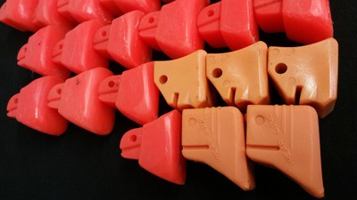 LARGE LOT of 48 Inline Skate Boot Heel Rear Brake Pads Replacement, Neon Orange