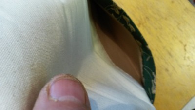 Civil War TOBACCO Fabric Wallet GREEN GOLD FLORAL Handsewn Civilian Soldier