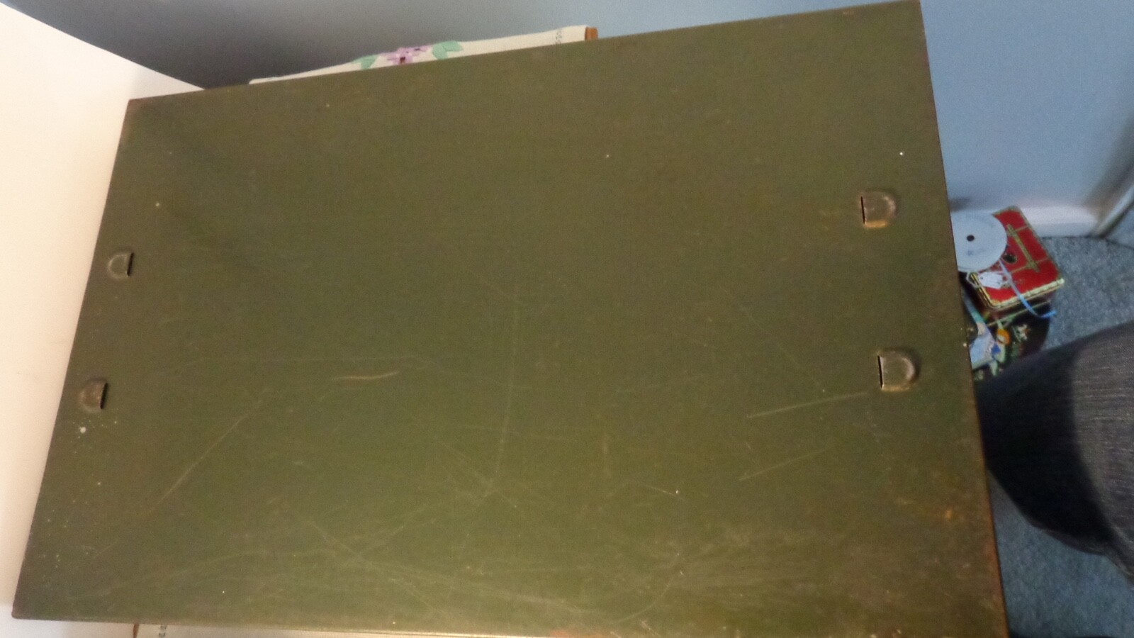 Vintage Safe-T- Stak Green Metal Single Draw Card File 24 x 16  x 4. Nice!!