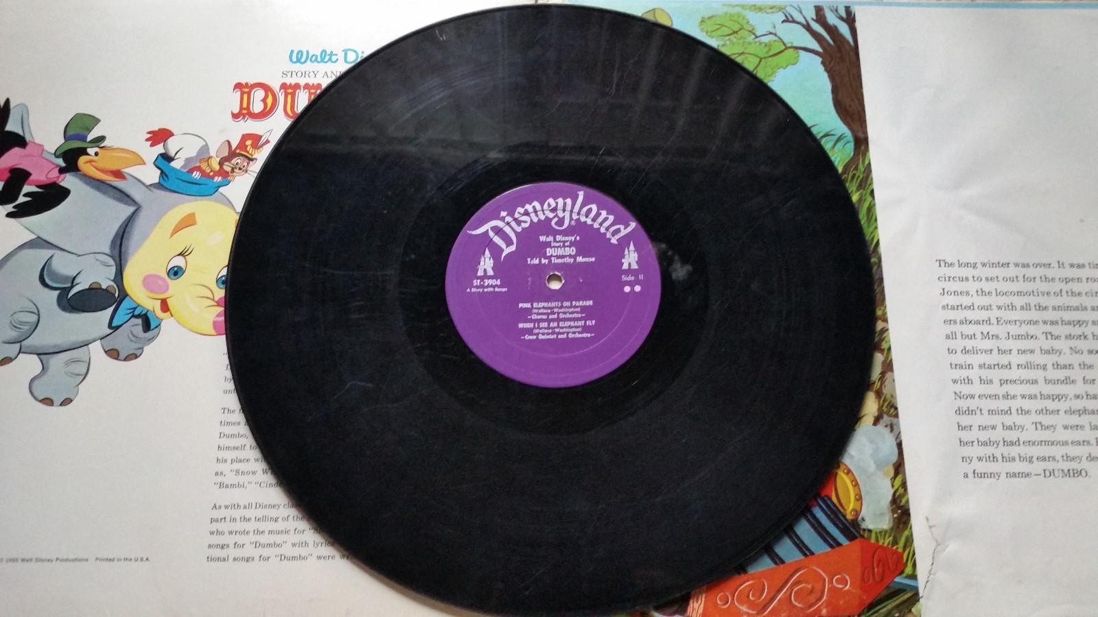 Walt Disney's Dumbo, The Story and Songs, 33rpm Record, (c)1965