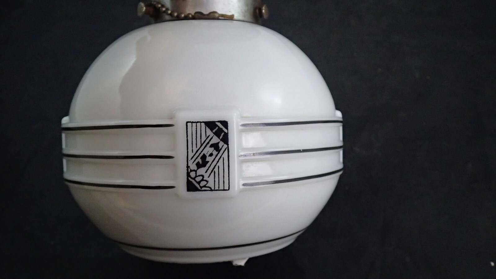 Vintage Light Fixture w/ J.C. Virden Black Art Deco Vintage Light Fixture w/ J.C. Virden Black Art Deco