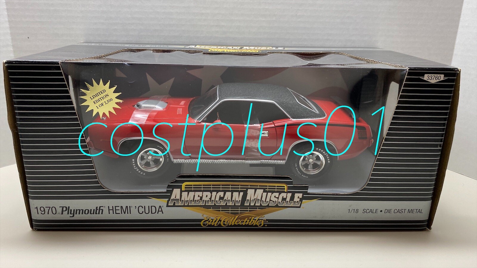 ERTL AMERICAN MUSCLE 1970 PLYMOUTH HEMI CUDA 1:18 RED WITH