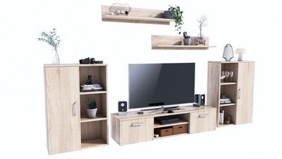 TV-Kommode Herkules in Sonoma Eiche – Modernes Wohnwand-Set