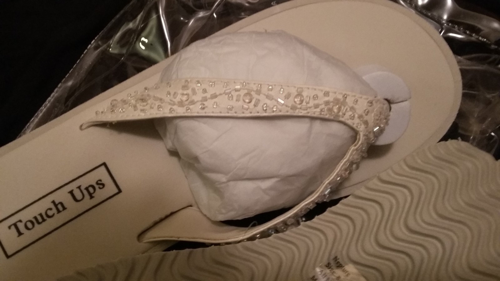 New (untouched) Touch Ups by Benjamin Walk Ivory with rhinestone, size 8