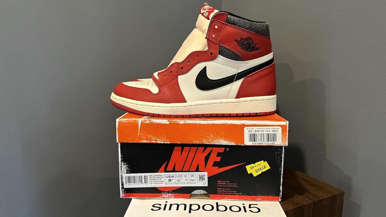 シューズ(男性用) NIKE Air Jordan 1 lost and foundChicago Air Jordan 1 High OG Lost and Found Men's Size 12.5 Nike AJ1