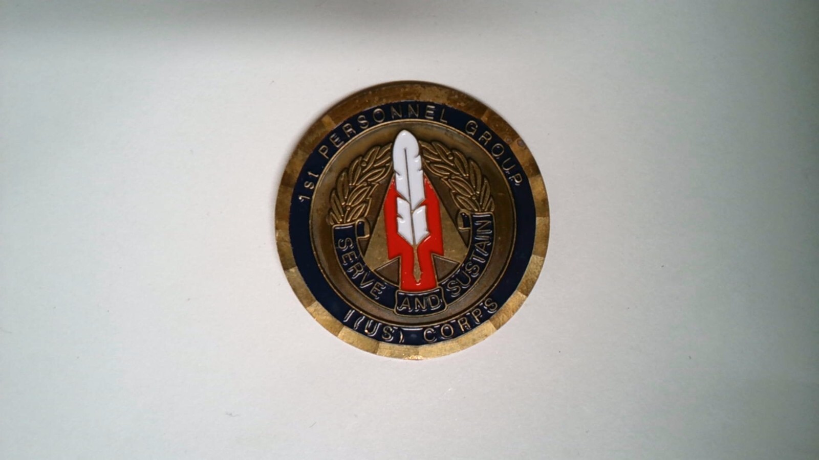 CHALLENGE COIN 1ST PERSONNEL GROUP U.S. CORPS SERVICE AND
