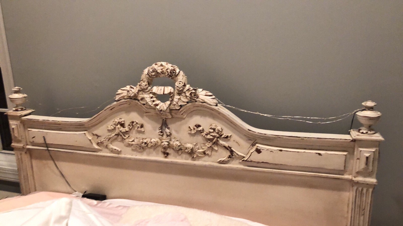 French Antique handcarved double bed, excellent detail and handiwork