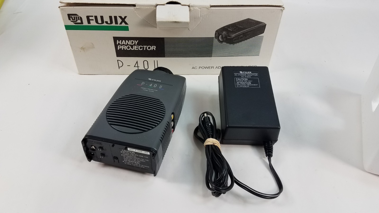 Fujix Handy Projector P-40U AC Power Adapter WORKS MINT CONDITION Original Box