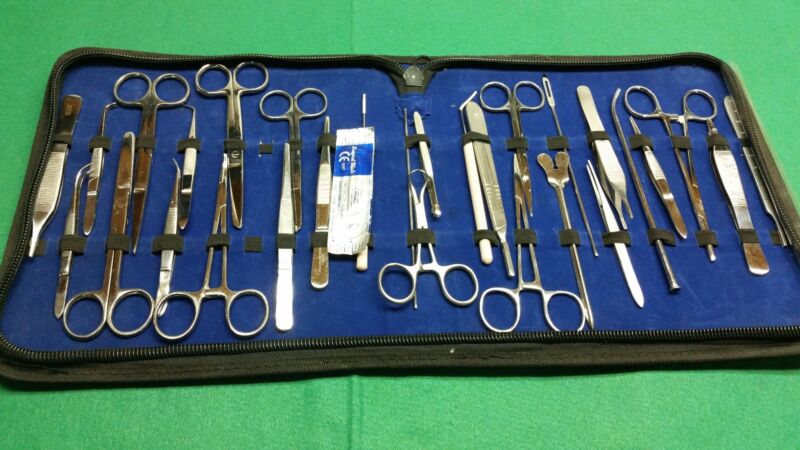 71 US MILITARY FIELD MINOR SURGERY SURGICAL INSTRUMENTS FORCEPS SCISSORS KIT