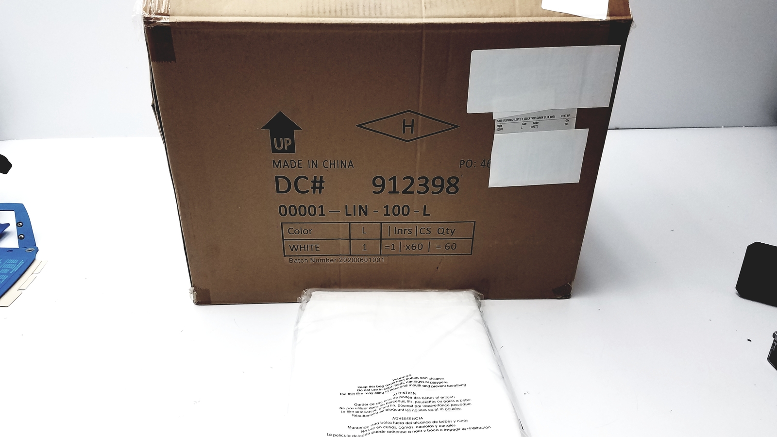 60 Count Medical Isolation Gown Level 2 00001-LIN - 100 - L