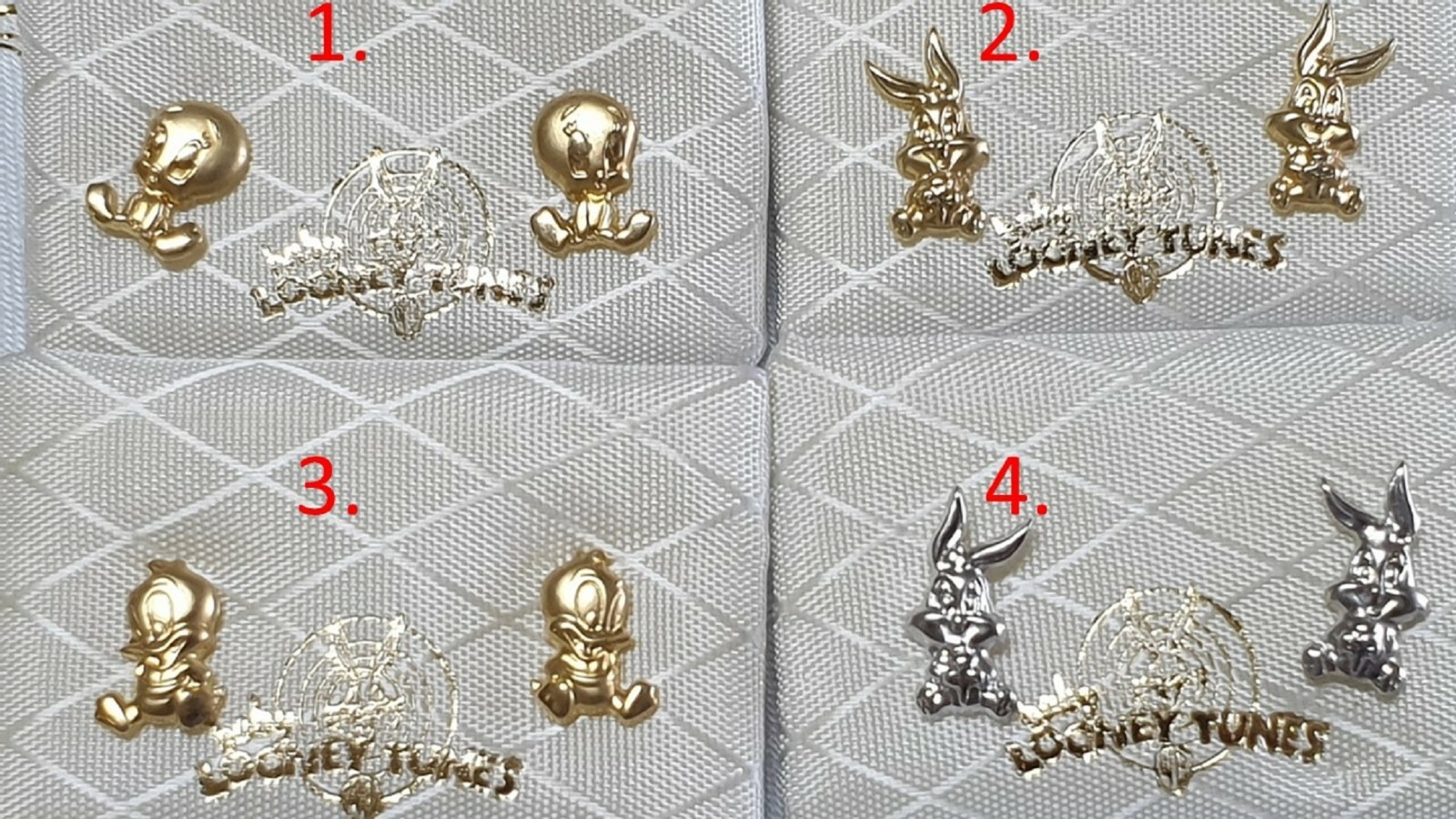 Pre-owned Disney Earrings  Bugs Bunny Handmde 18k Gold Gift For Girl Original Looney Tunes