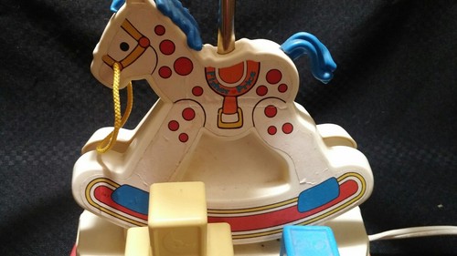 Vintage Fisher Price Rocking Horse Lamp With Music player 1984