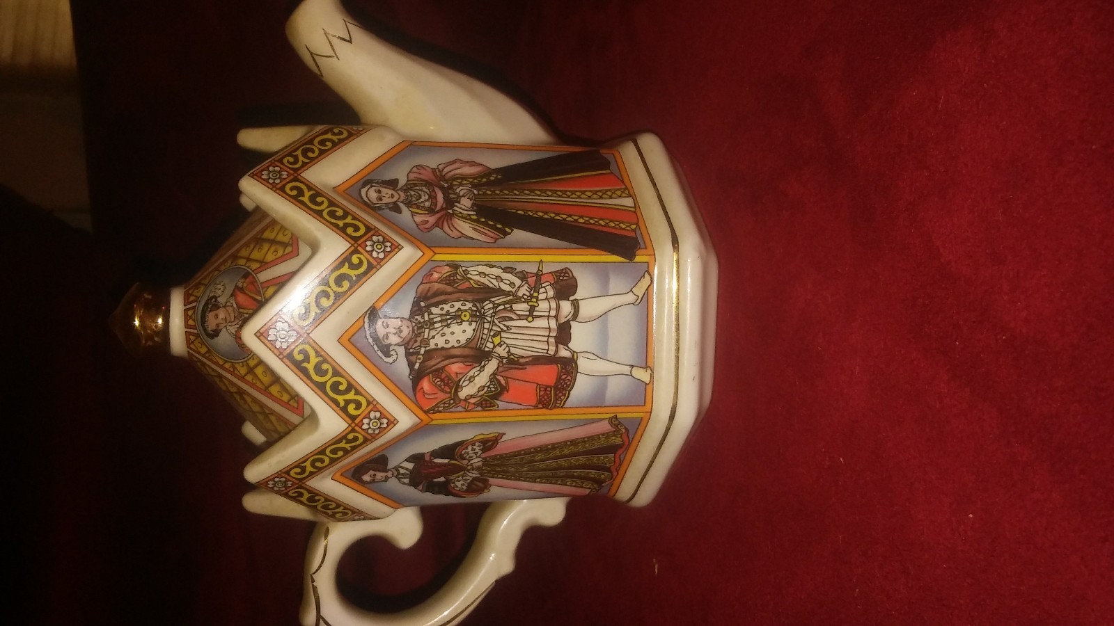 Vintage And Antique Brass Teapot & Porcelian and Green kettles (3)