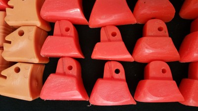 LARGE LOT of 48 Inline Skate Boot Heel Rear Brake Pads Replacement, Neon Orange