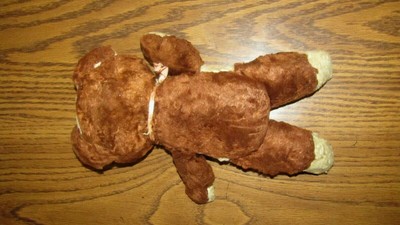 Antique Vintage 1940's  Plush Stuffed Toy Teddy Bear Brown & Tan 12
