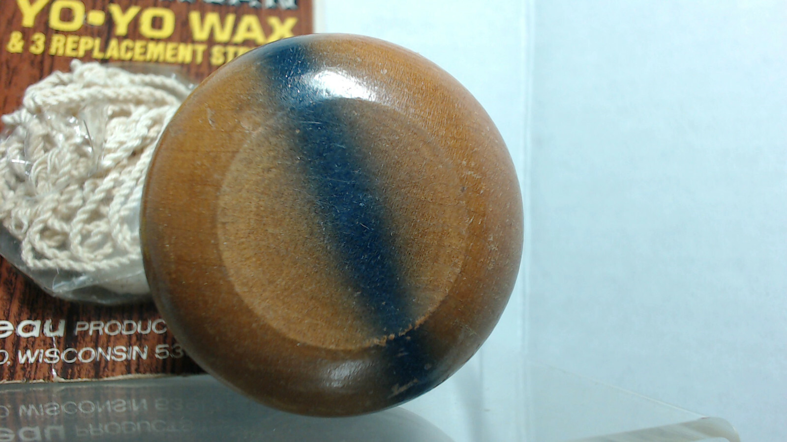 Vintage Duncan Super Yo Yo Tournament Tops Wood Blue Classic Rare + String