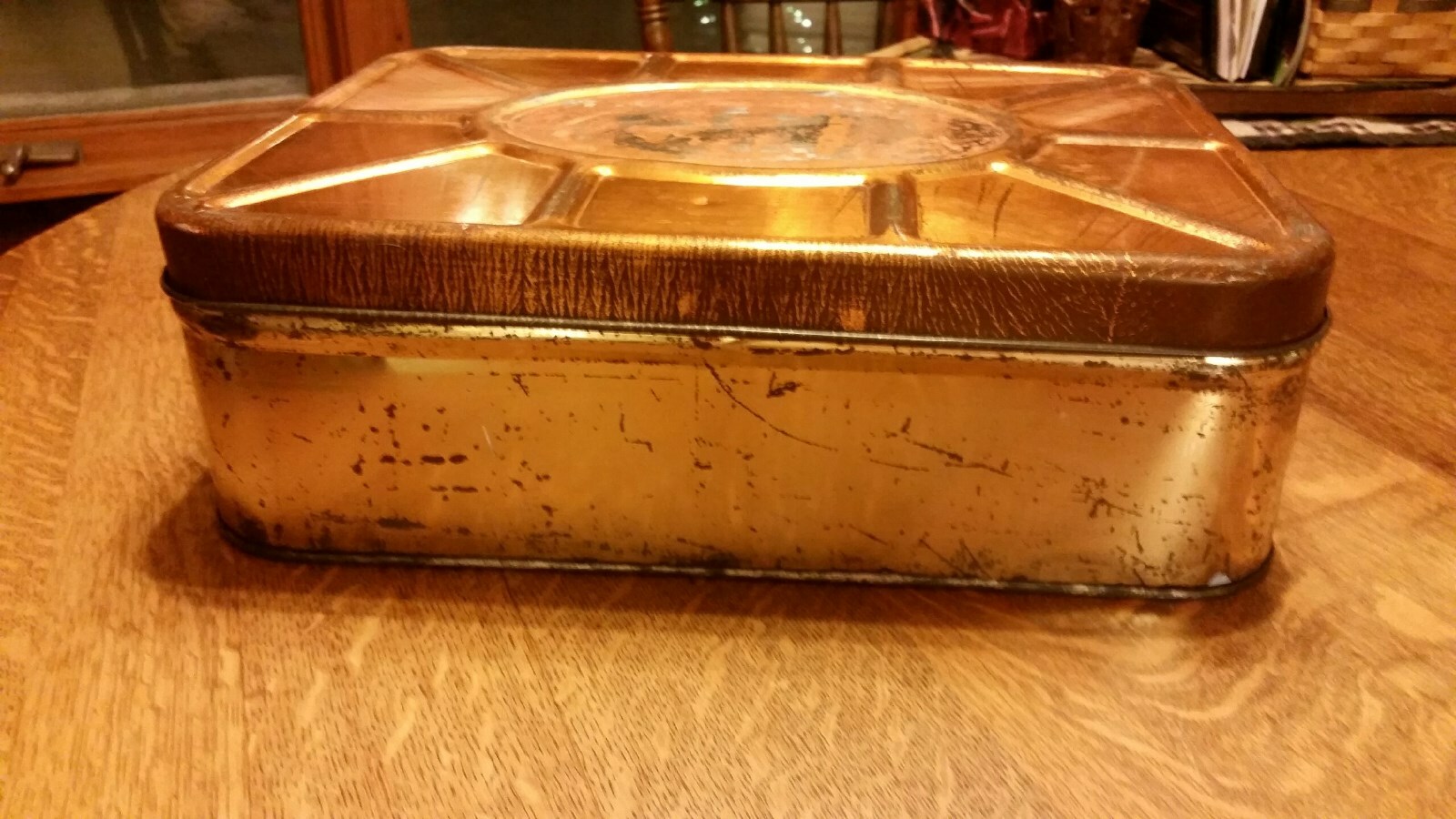 VINTAGE-1940-EMPECO NATIONAL CAN COMPANY NEW YORK METAL KITCHENWARE COOKIE TIN-