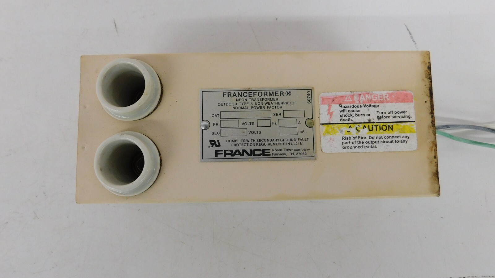 FRANCE Neon Transformer  FRANCEFORMER   4060 PBKMG-51 4000 VOLTS 60HZ 120VAC