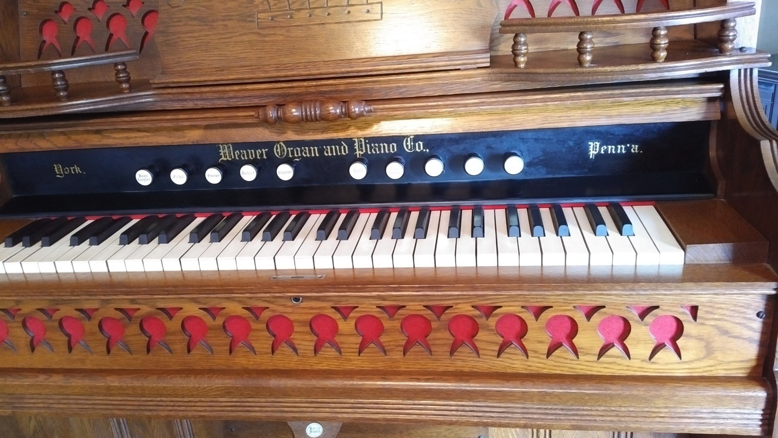 Parlor Pump Organ... Victorian Elaborate high back Weaver 1888